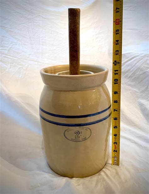 Vintage Gallon Butter Churn W Lid And Wooden Etsy