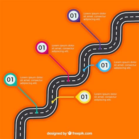 Free Vector Infographic Timeline With Road Concept