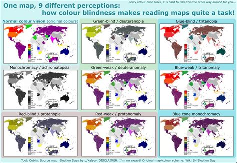 Through The Eyes Of A Colour Blind Simulating How Their World Maps Are