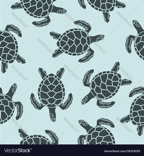 Seamless Pattern With Turtles Royalty Free Vector Image