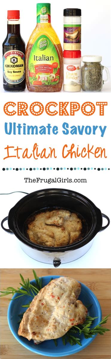 Savory Crock Pot Italian Chicken 6 Ingredients The Frugal Girls