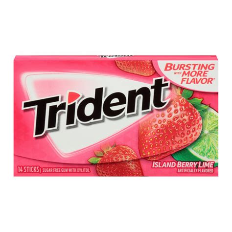 Trident Island Berry Lime Twist Gum 27g 14pc 12ct Mad About Candy