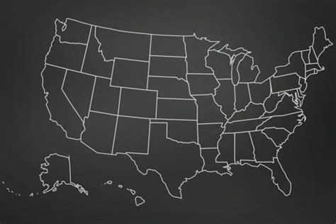Chalkboard Classroom United States Map Poster By Nurturednature