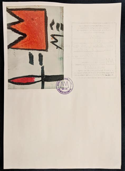 Sold Price Jean Michel Basquiat Postcard Artwork Knife And Crown