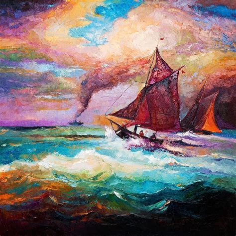 Abstract Painting Ship By Ivailo Nikolov By Boyan