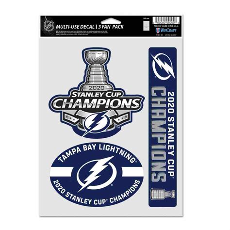 While the 2020 stanley cup final marks the stars' first appearance since the franchise made consecutive championship rounds in 1999 and 2000, the lightning have more recent experience. Tampa Bay Lightning 2020 NHL Stanley Cup Champions Multi-Use Fan Decal Set (3pk) 194166143968 | eBay