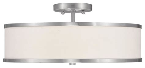 Buy ceiling flush lights online! We Got Lites Brushed Nickel Drum Shade Semi-Flush Mount ...