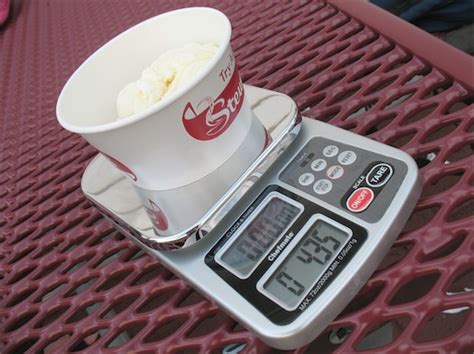 We use conversion of units to solve this problem 1 quart = 2 pints so, #3 1/2# quarts = 7 pints now, we subtract: How big is a scoop of ice cream? | All Over Albany