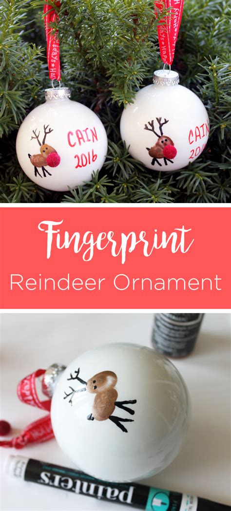 Make This Adorable Reindeer Fingerprint Ornament Angie Holden The