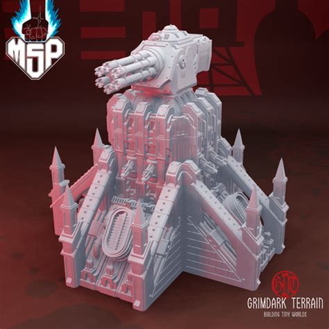 Imperial Walls Apocalypse Tower 1x2 V2 Grimdark Terrain Megasonicpunch