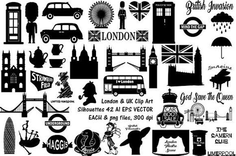 Download London & UK Silhouettes AI EPS PNG by FrankiesDaughtersDesign on @creativemarket | Silhouette ...