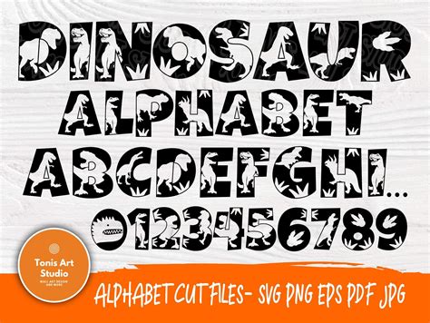Dinosaur Font Svg Dinosaur Alphabet Dinosaur Cut Files Dinosaur Mon