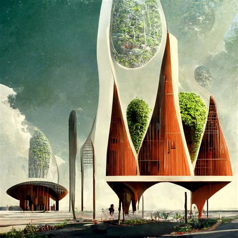 Organic Biophilic Urban Design Mid Century Aesthetic Graphics Imagined