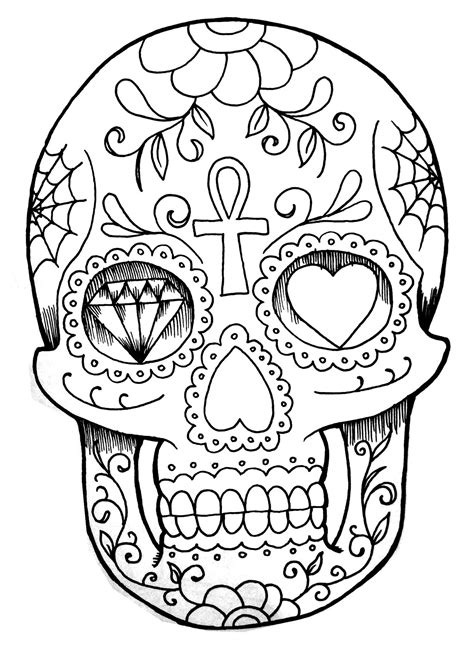 el dia de los muertos skull hand drawing el día de los muertos adult coloring pages