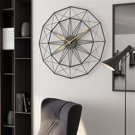 50cm Retro Nordic Type Iron Art Large Silent Hanging Wall Clock Mute