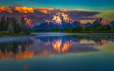 1900x1400 Resolution Dramatic Mountain Reflection Over Lake 1900x1400