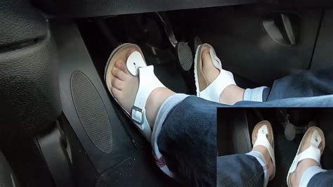 Pedal Pumping 308 Driving Bmw Mini With Birkenstock Ramses Flip Flops