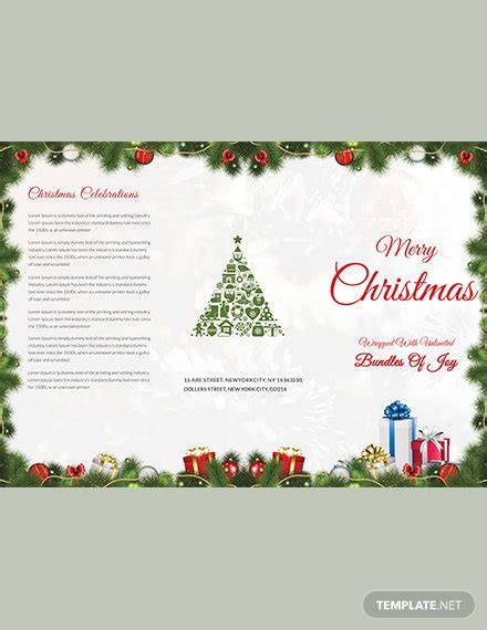 Merry Christmas Tri Fold Brochure Template Word Apple Pages Psd
