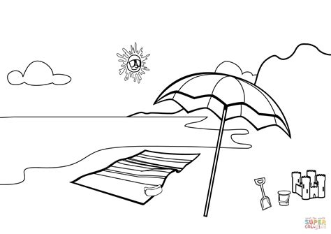 Beach Scene Coloring Page Free Printable Coloring Pages