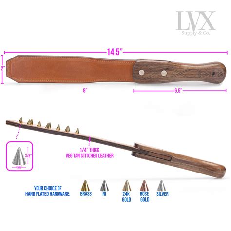 Studded Leather Spanking Paddle Bdsm Paddles By Lvx Supply Lvx