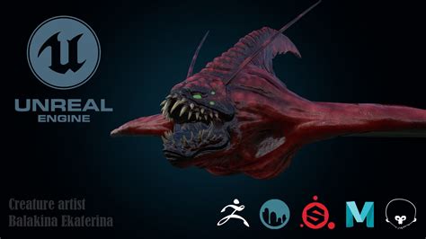 Fish Monster 3d Model Animated Realtime Cgtrader