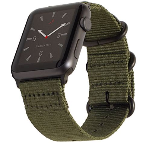 Perfect for men and women, this strap will add style to your wrist and character to you watch! Carterjett Compatible Apple Watch Band 42mm 44mm Nylon ...