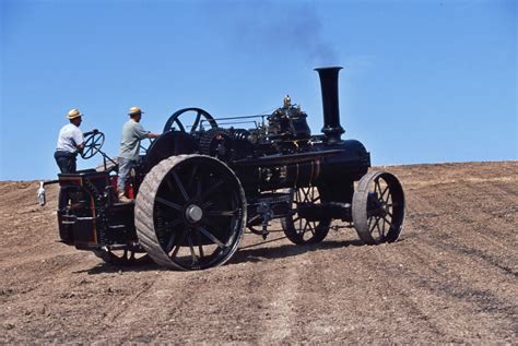 1800s Steam Traction Engine Tractor In Agricultural Field Industrial