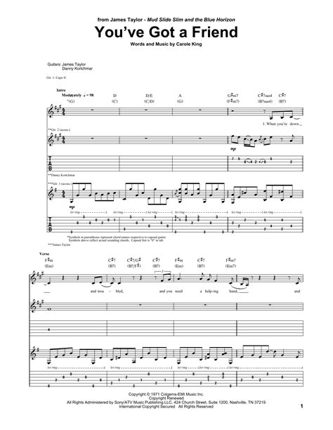 Youve Got A Friend By James Taylor Guitar Tab Guitar Instructor