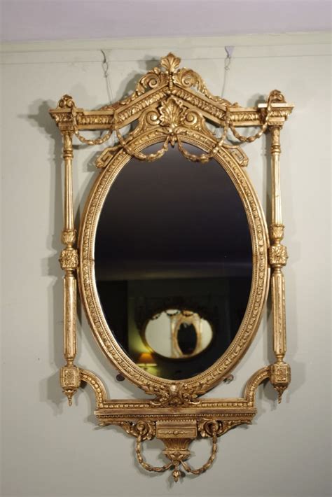 Large Victorian Gilt Oval Wall Mirror | 447465 | Sellingantiques.co.uk