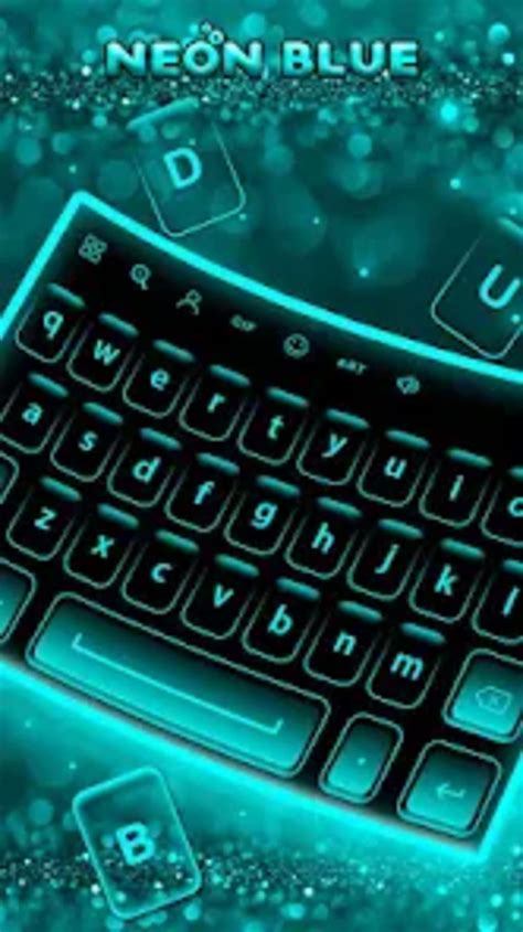 Neon Blue Keyboard Theme لنظام Android تنزيل