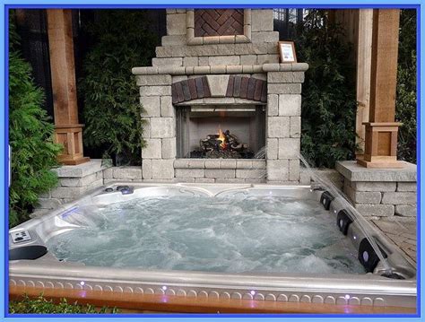 Outdoor Hot Tub With Fireplace Hot Tub Pinterest