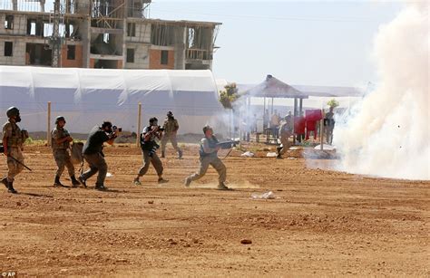 Armed Turkish Police Use Tear Gas To Disperse Kurdish Protesters Near