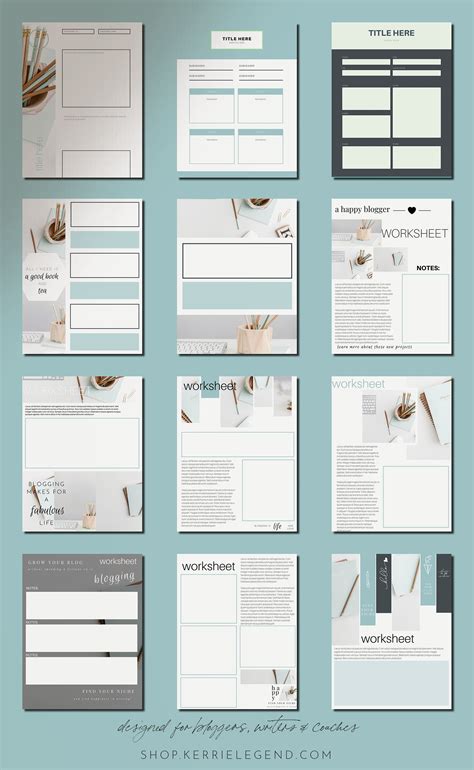 80 Canva Workbooks & Canva Worksheets | Canva Templates | Turquoise Templates