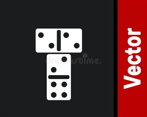 White Domino Icon Isolated On Black Background Vector Stock Vector