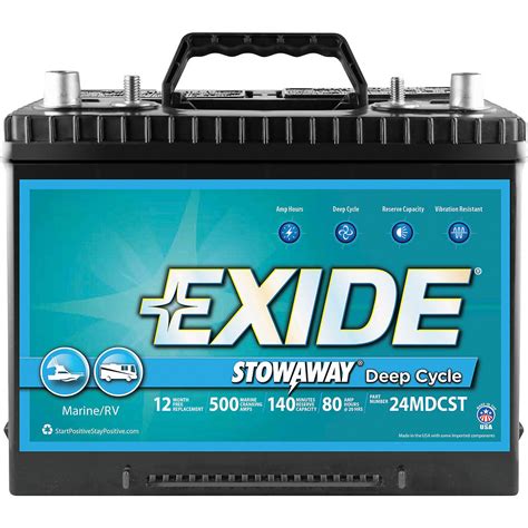 Exide Stowaway Deep Cycle Marine And Rv Battery