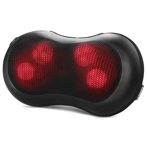 Naipo Shiatsu Massage Pillow Back Neck Massager With Heat Kneading For Shoulders Lower Back