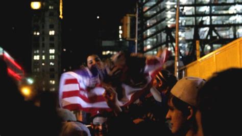 Crowds At Ground Zero Celebrate After Announcement Of Bin Ladens Death