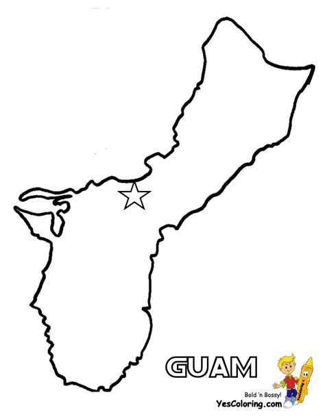 Free Map For Guam Coloring Picture At Free Usa