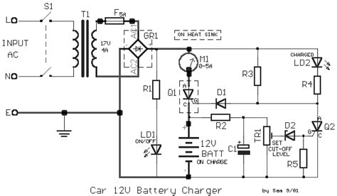 Schematic And Wiring Diagram Car Battery Charger 12volt Circuit Diagram