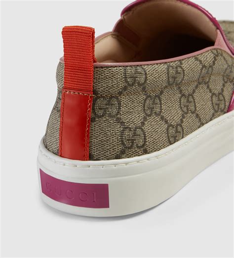 Gucci Canvas Gg Supreme Slip On Sneaker In Gray Lyst