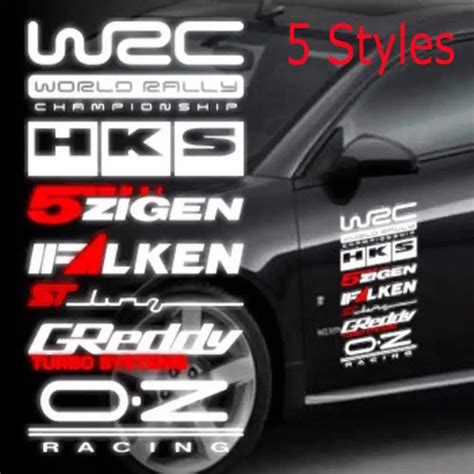 20pcs Racing Door Decals Reflective Sticker Set Car Kit Sponsor