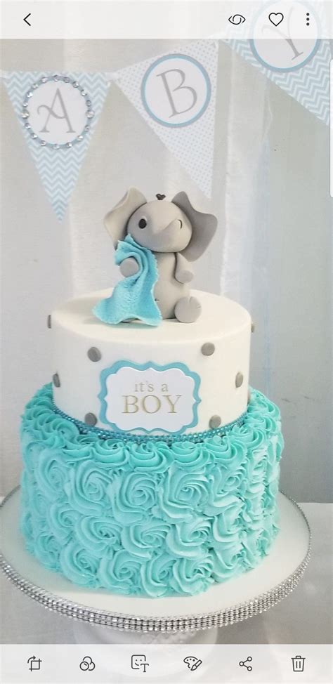 Elephant Baby Shower Cake Photo 1000