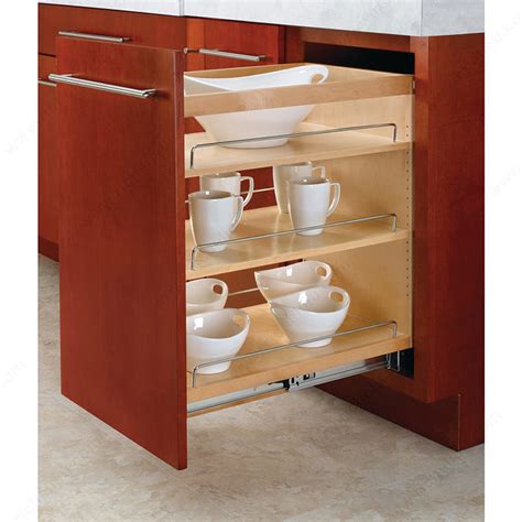 Pull out baskets can be used to help create more organized, efficient and manageable kitchen cabinet spaces. Pull-Out Organizer for Base Cabinet - Richelieu Hardware