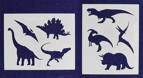 Dinosaur Stencils Mylar 2 Pieces Of 14 Mil 8 X 10 Painting Crafts