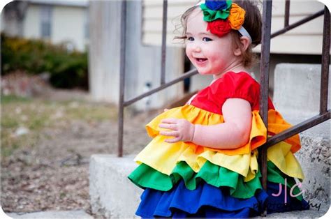 A Rainbow Ruffle Dress For The Baby Ruffle Dress Dress Irish