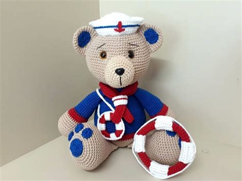 Quer uma receita deliciosa e bem fácil de fazer? Receita em PDF - Urso Marinheiro Amigurumi no Elo7 | Bazar ...