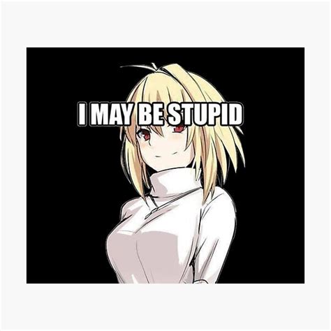 Anime I May Be Stupid Meme Photographic Print By Rarepngs Redbubble