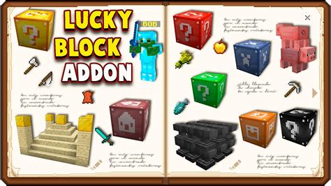 👉 lucky blocks addon para minecraft pe be 7 nuevos bloques 👩‍🚀👨‍🚀 youtube