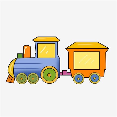 Tren Ferroviario Mano Tren De Dibujos Animados Png Tren Amarillo Hermoso Tren Tren Dibujado A