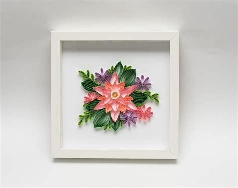 Quilling Flowers Wall Art Modern Etsy Home Decor Paper Paradise